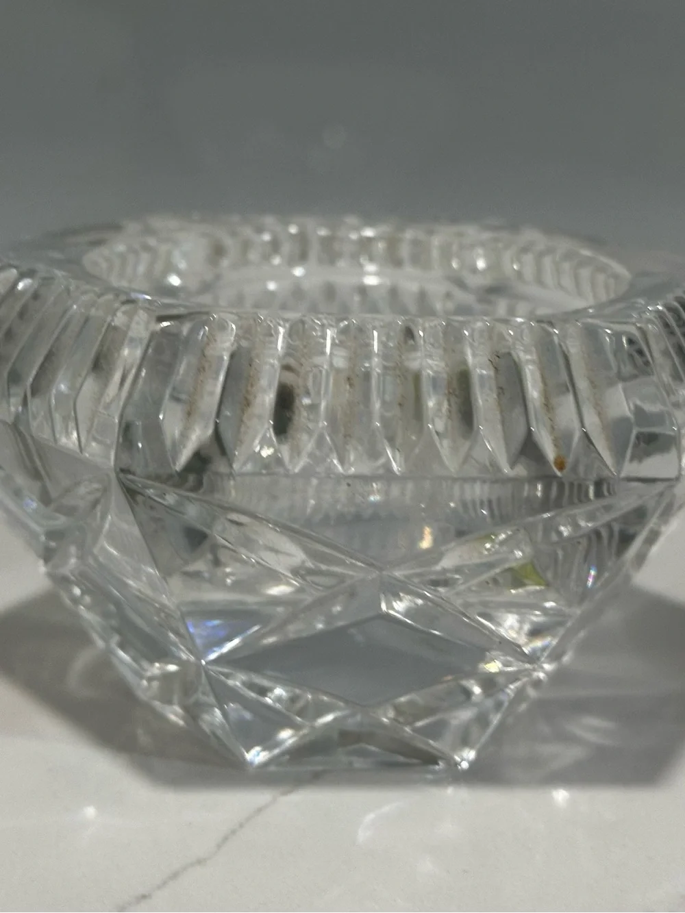 Vintage CRISTAL D’ARQUES 24% LEAD CRYSTAL HEXAGONAL VOTIVE CANDLE HOLDER FRANCE